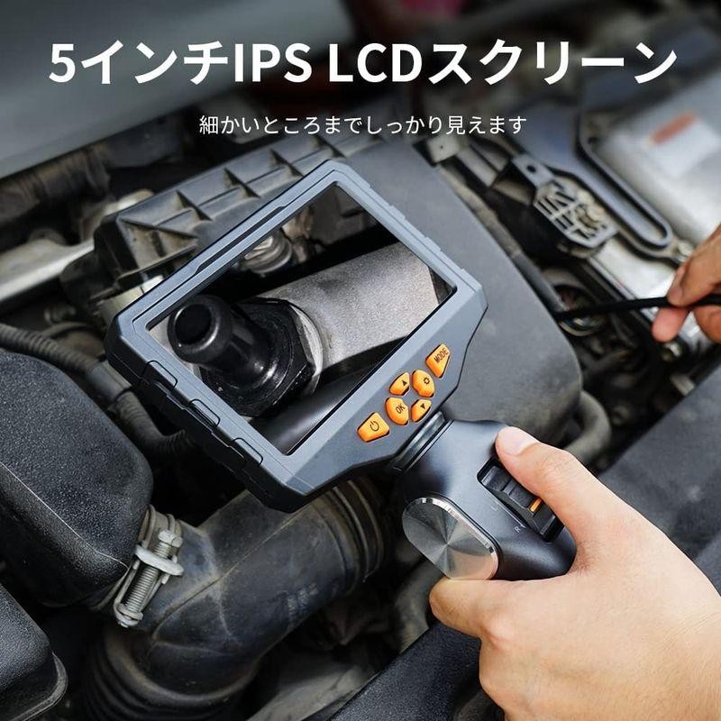 Hiacinto ファイバースコープ デジタル内視鏡 先端可動 スコープカメラ 8.5mm直径工業用内視鏡 5.0インチ IPSスクリーン付 - 2