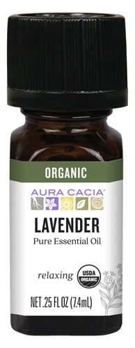 Aura Cacia Organic Pure Aromatherapy Oil Lavender 0.25 fl oz
