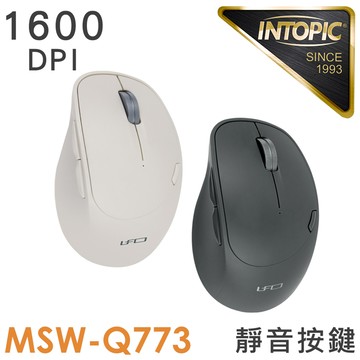 INTOPIC 廣鼎 2.4GHz飛碟無線靜音滑鼠(MSW-Q773)灰藍