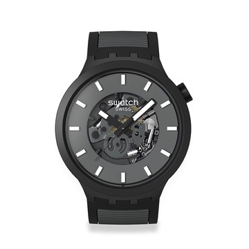 【swatch】PAST THE HORIZON 黑 夜光塗層 (47mm) 男錶 女錶 手錶 瑞士錶(SB05B113)