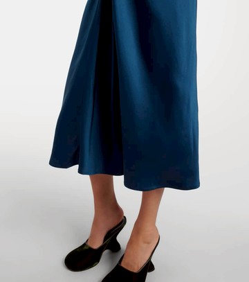 Dries Van Noten Gathered satin midi skirt