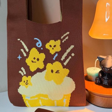 Trumeow 流星奶油啤酒針織袋