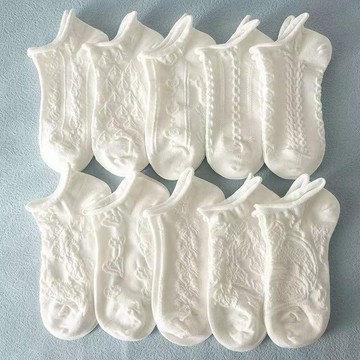 🔥新品 熱門 襪子 女 韓版 短襪 立體 純白色 船襪 春秋 夏季 短筒 百搭 潮流 透氣 薄款 ins 百搭 透氣