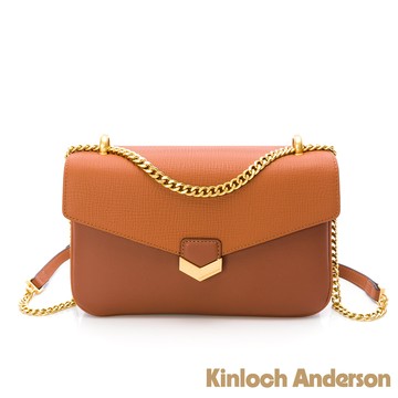 【金安德森】 Chaya鏈條壓紋斜側包-焦糖