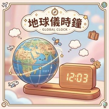 現貨 地球儀 地球儀時鐘 4合1 AR互動 實木音樂盒 小夜燈 辦公室裝飾 台灣製造 MIT 一年保固