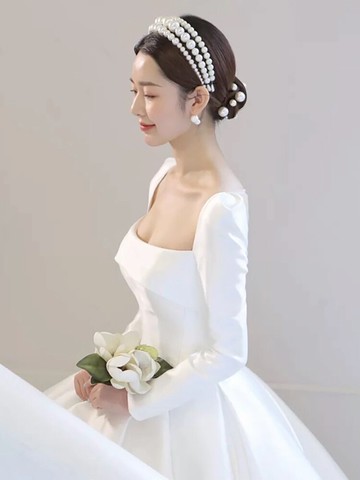 大小珍珠發箍韓國名媛復古超仙婚紗頭飾新娘發卡歐美頭箍百搭外出