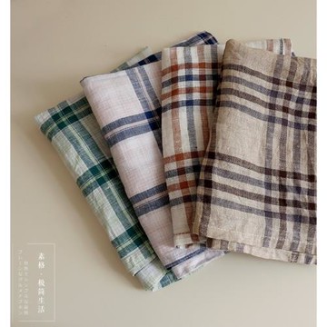 經典格子丨日式素色棉麻格紋餐布餐墊隔熱墊巾美食早餐拍照背景布