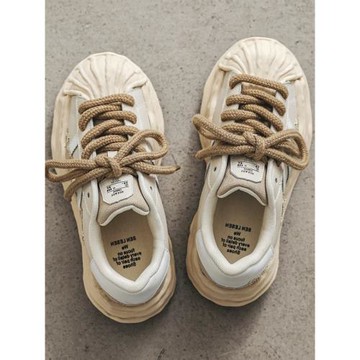 鞋子男冬季2026新款休閑運動鞋大頭厚底貝殼頭溶解鞋小眾潮牌板鞋