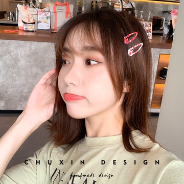 日系元氣少女小清新可愛一字夾bb夾百搭劉海夾邊夾發卡子頭飾1入