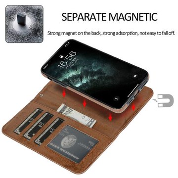 適用iPhone17蘋果15pro復古磨砂二合一插卡16Promax 手機分體皮套