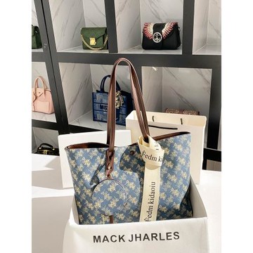 MACK JHARLES復古老花大容量托特包包女2025新款高級感通勤購物袋