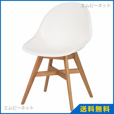 IKEA イケア チェア ホワイト ブラウンウッド調 室内 屋外用 FANBYN ファーンビーン 994.839.28