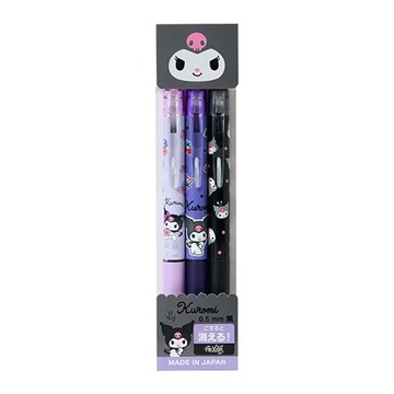 百樂PILOT按鍵式魔擦筆三麗鷗限定版/LFBK-23E/黑芯/酷洛米/0.5mm/3入/組
