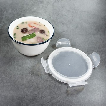 ZERO原點居家 簡約藍線-保鮮盒（小）380ml 保鮮碗 家用陶瓷保鮮盒