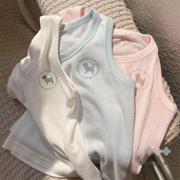 Mimo⭐透氣網眼背心兒童夏季上衣  清涼鏤空網眼棉休閒運動無袖背心