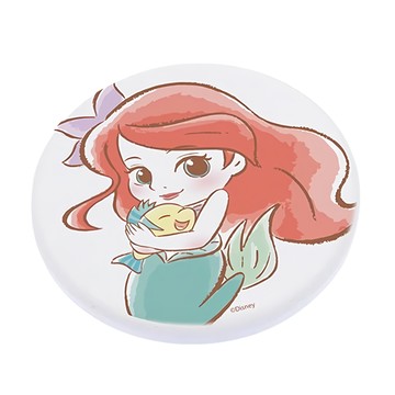 收納王妃 迪士尼公主童話風珪藻土杯墊 圓  10 x 10 x 0.9cm  小美人魚 白色 + 紅色 +綠色  1個