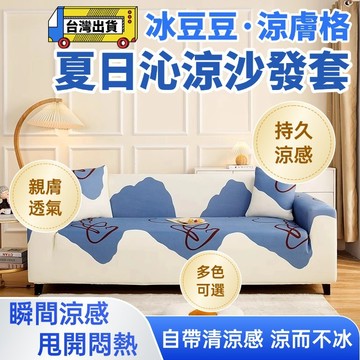 【台灣出貨+冰絲涼感沙發】沙發套 防貓抓沙發套 四季通用沙發套 單人+雙人+三人+四人沙發套 附贈沙發套+防滑條 可水洗