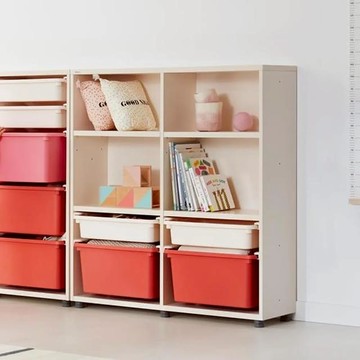 【iloom 怡倫家居】EDDI KIDS 950型3層收納櫃-附4層板4收納盒 書櫃 書架 置物書架 玩具櫃 收納櫃
