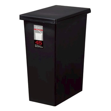 UNEED系列SLIM掀蓋垃圾桶45L 黑色