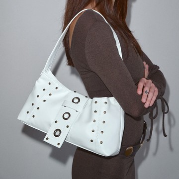 韓國 Hieta Nita 個性鉚釘設計肩背包 - 橄欖綠