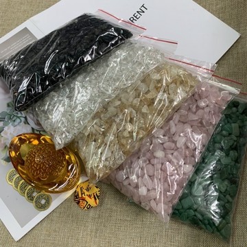 （需宅配）單賣 聚寶盆內容物✨有聚寶盆者還差五色石的都在這邊♥️天然五色水晶石搭配元寶及五帝錢組✅開運符✅天然水晶