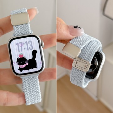 細款編織磁吸透氣錶帶 適用於Apple watch10 錶帶 iwatch錶帶 全系列通用錶帶 當季錶帶