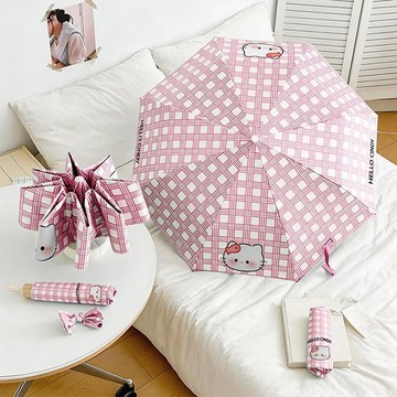 臺灣/🌸雨傘 折疊傘 遮陽傘 自動雨傘Hello貓遮陽傘小巧自動雨傘女晴雨兩用可愛雨傘女生高顏值防曬