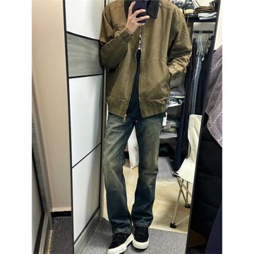 復古深色修身牛仔褲男窄版褲子瘦身簡約做舊水洗款顯瘦百搭男女潮