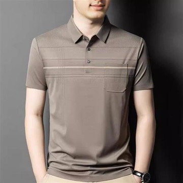 【巴黎精品】POLO衫短袖T恤-冰絲寬鬆抑菌透氣男上衣3色v1bf21