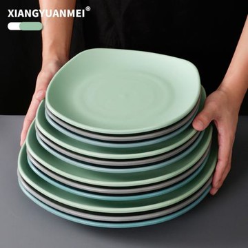 祥源美餐具密胺盤子商用餐廳飯店菜盤餐盤仿瓷塑料自助快餐盤方盤