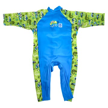 Splash About UV All in One 嬰兒抗 UV 連身泳衣 UPF50+防曬布料 柔軟快乾彈性布料  6~12個月  國王變色龍
