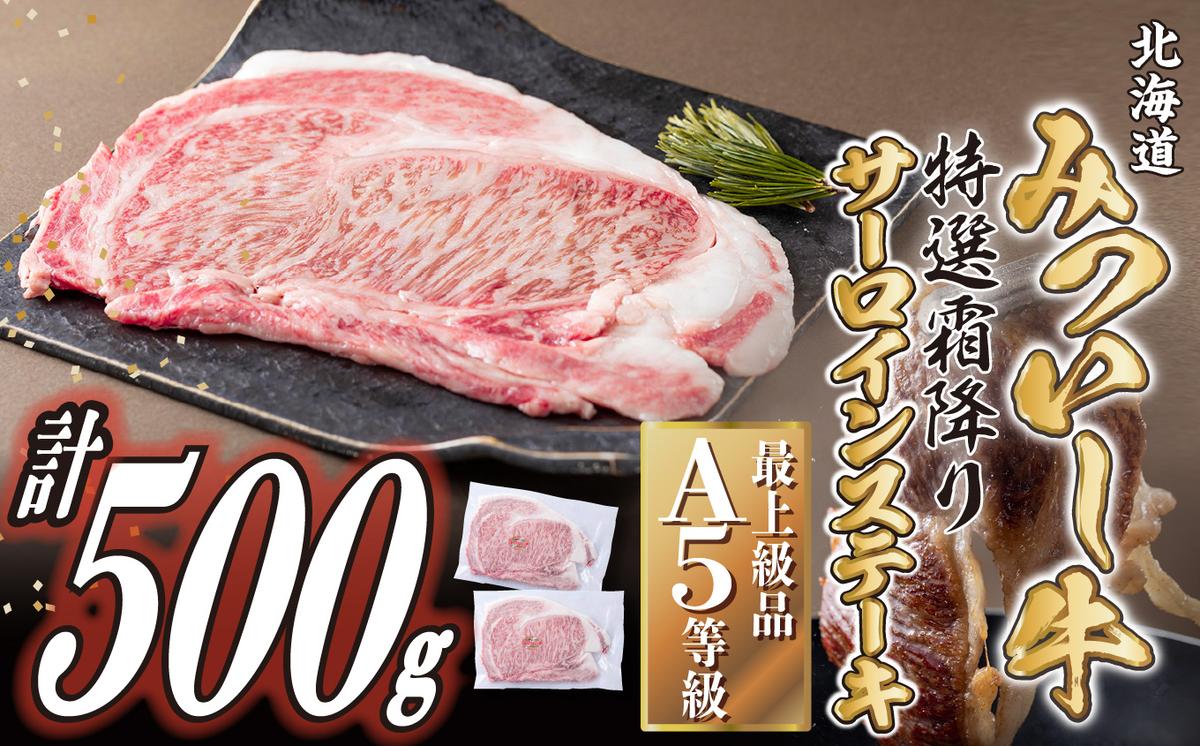 北海道産 黒毛和牛 みついし牛 A5 サーロインステーキ 計 500g (約250g×2枚)