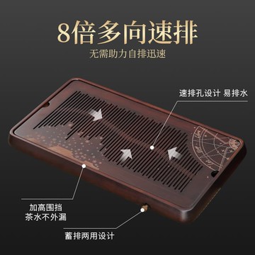 【源一商社】茶盤 茶台瀝水盤 家用小型幹泡茶臺實木竹製茶托客廳辦公室高端圓形盛水儲水型