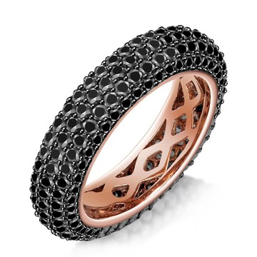 KATROY．戒指．純銀．玫金色黑鋯款