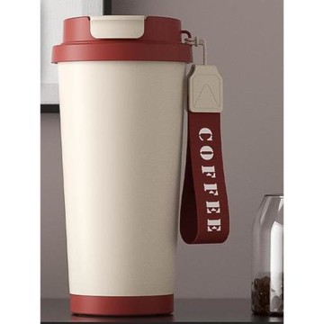 陶瓷內膽保溫杯女生高顏值大容量雙飲咖啡杯便攜吸管水杯子保冷杯