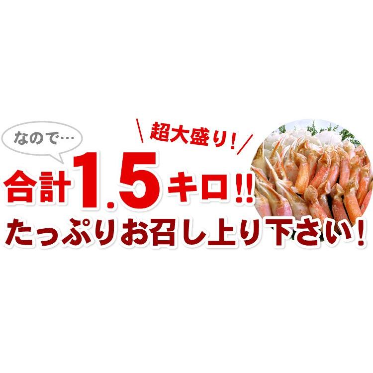 店長奮発 本ずわいかにしゃぶ 大量1.5キロ福袋 カニシャブ 蟹しゃぶ しゃぶしゃぶ 送料無料（沖縄宛は別途送料を加算）