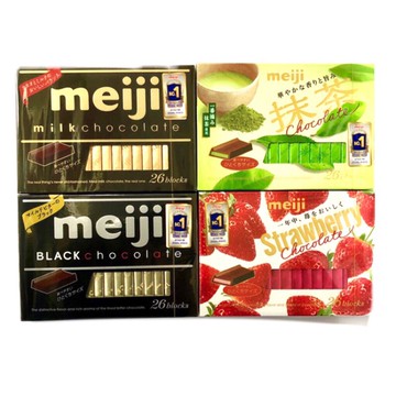 明治meiji 夾餡巧克力-草莓/抹茶 26片入