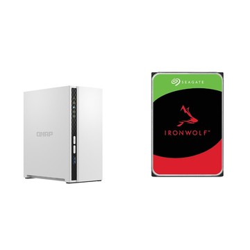 QNAP 〈鈔省價〉TS-233 NAS伺服器+Seagate 那嘶狼 10TB NAS硬碟(X2)