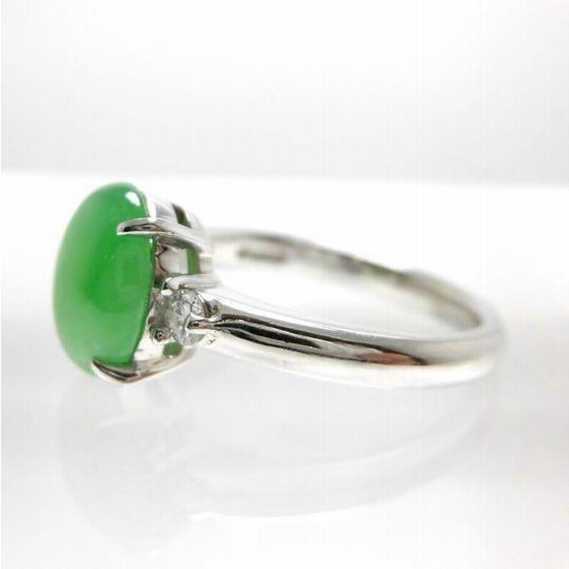 Ptヒスイリング プラチナ ヒスイ 2.57ct ダイヤモンド 0.14ct Ptヒスイリング プラチナ ヒスイ 2.57ct ダイヤモンド 0.14ct