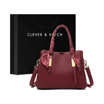 Clever&Ketch女包包2025新款時尚紅色單肩斜挎手提結婚包托特包