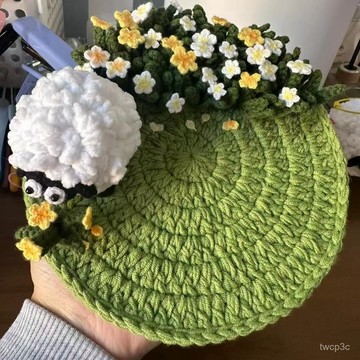 台灣熱賣 【2312人收藏】毛綫鈎織花叢小羊杯墊diy自製材料包手工編辦公室手作禮物送閨蜜0414 VKLJ