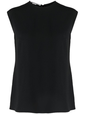 Stella McCartney - Cady cap-sleeved blouse - women - Acetate/Viscose/Elastane - 46 - Black