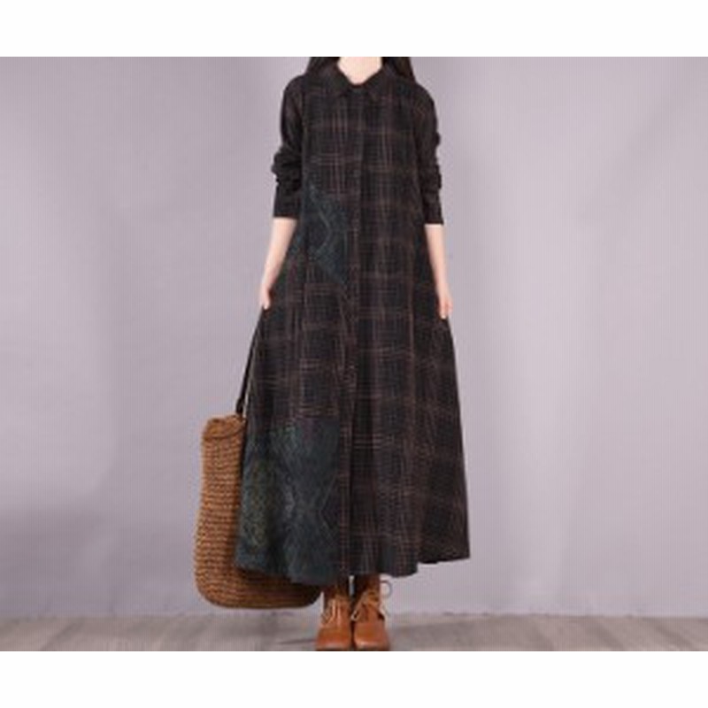 ワンピース レディース 秋服 チェック柄 柄 ロング丈 カジュアル 大人可愛い おでかけ シンプル デート 旅行 代 30代 ブラック レッド 通販 Lineポイント最大1 0 Get Lineショッピング