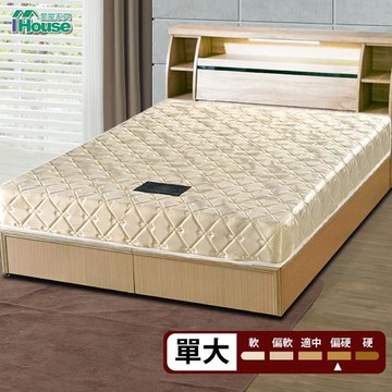 IHouse-卡利亞里 冬夏兩用透氣涼蓆連結硬式床墊-雙人5x6.2尺