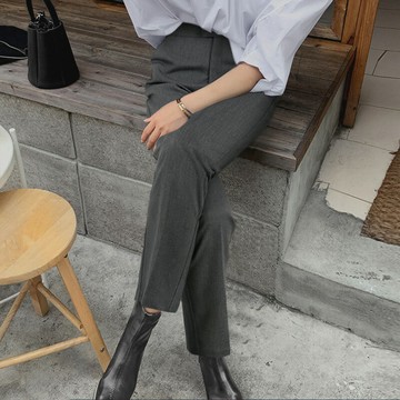 西裝褲女春季新款韓版高腰九分直筒褲女休閑褲寬松職業正裝女褲
