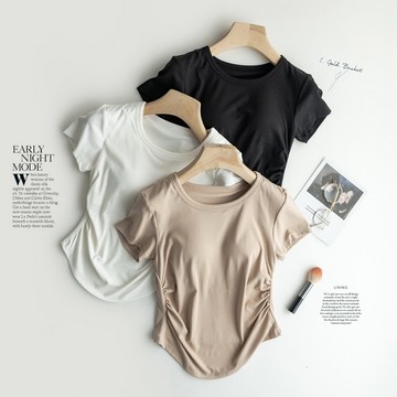 【自帶無鋼圈Bra美胸】純色收腰顯瘦上衣