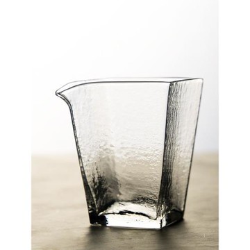 九土日式錘紋玻璃公道杯加厚四方勻杯手工耐熱茶海功夫茶具分茶器