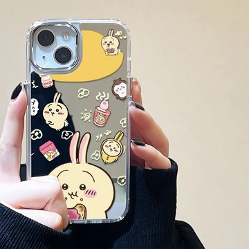 吉伊卡哇 鏡面手機殼 烏薩奇 蘋果i6手機殻 iPhone14 Promax 15 iPhone13保護殼 防摔大孔硬殼