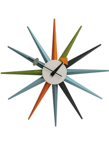 Vitra - Sunburst clock - unisex - Wood/Metal - One Size - Blue