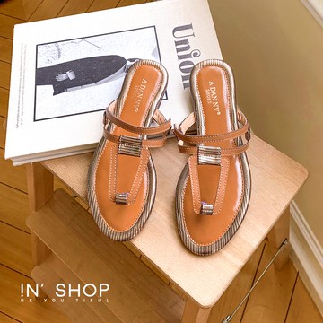 簡約光澤夾腳涼鞋-共3色【KS30072】